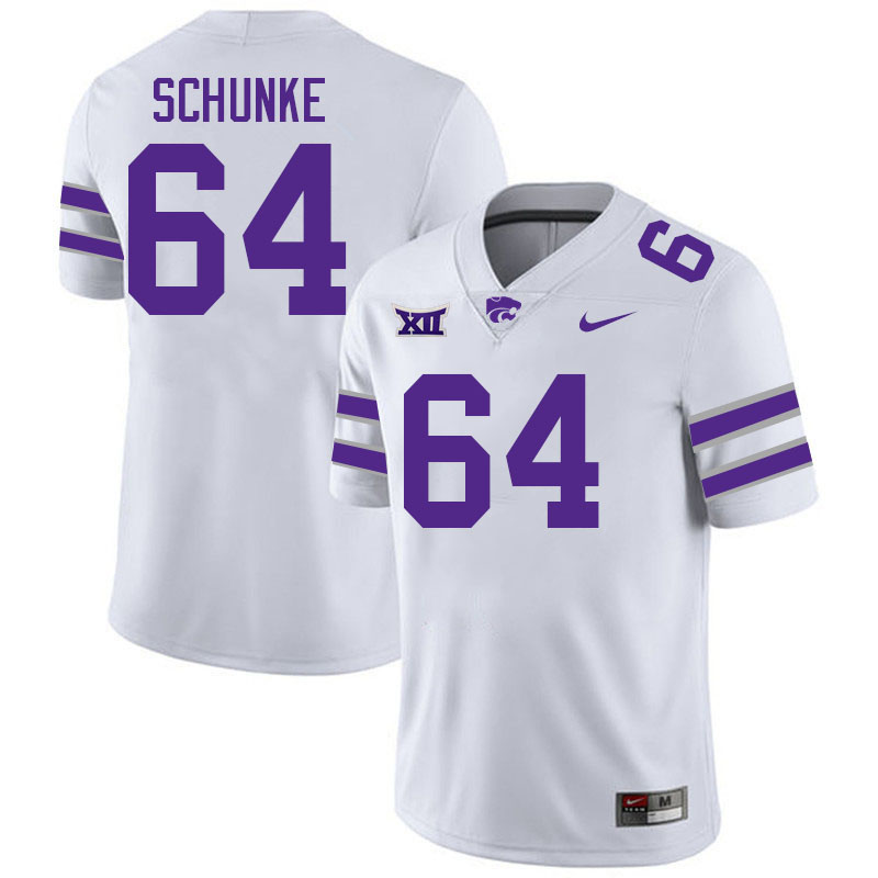 Kansas State Wildcats #64 Navarro Schunke College Football Jerseys Stitched-White